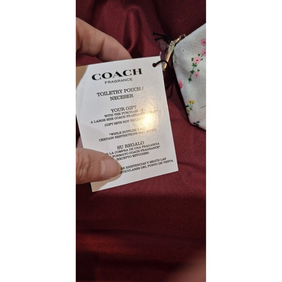 NWT Coach Makeup Bag Delicate Floral Zip Top Cottage Core Boho Romantic EUC - Picture 3 of 5